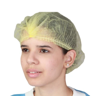 Vendita calda Retina per capelli con cappuccio Mob Cap in tessuto non tessuto monouso in PP con doppie fasce elastiche
