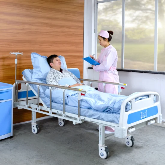 A2K Saikang letto mobile in metallo mobile all'ingrosso 2 manovelle 2 funzioni letto ospedaliero medico manuale regolabile