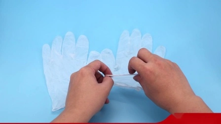 Guanti monouso standard senza polvere di grado industriale, guanti in PVC con dita blu